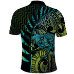Southland Takehe Pounama Polo Shirt Aotearoa Poutama Paua Shell Fern