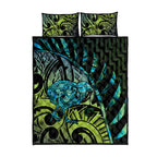 Southland Takehe Pounama Quilt Bed Set Aotearoa Poutama Paua Shell Fern