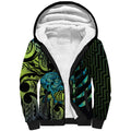 Southland Takehe Pounama Sherpa Hoodie Aotearoa Poutama Paua Shell Fern