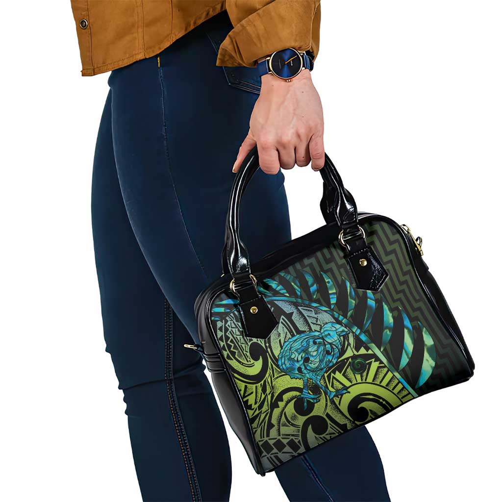 Southland Takehe Pounama Shoulder Handbag Aotearoa Poutama Paua Shell Fern