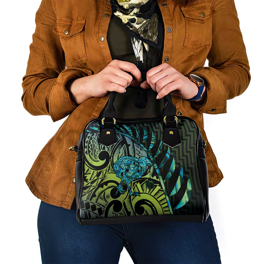 Southland Takehe Pounama Shoulder Handbag Aotearoa Poutama Paua Shell Fern