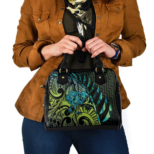 Southland Takehe Pounama Shoulder Handbag Aotearoa Poutama Paua Shell Fern