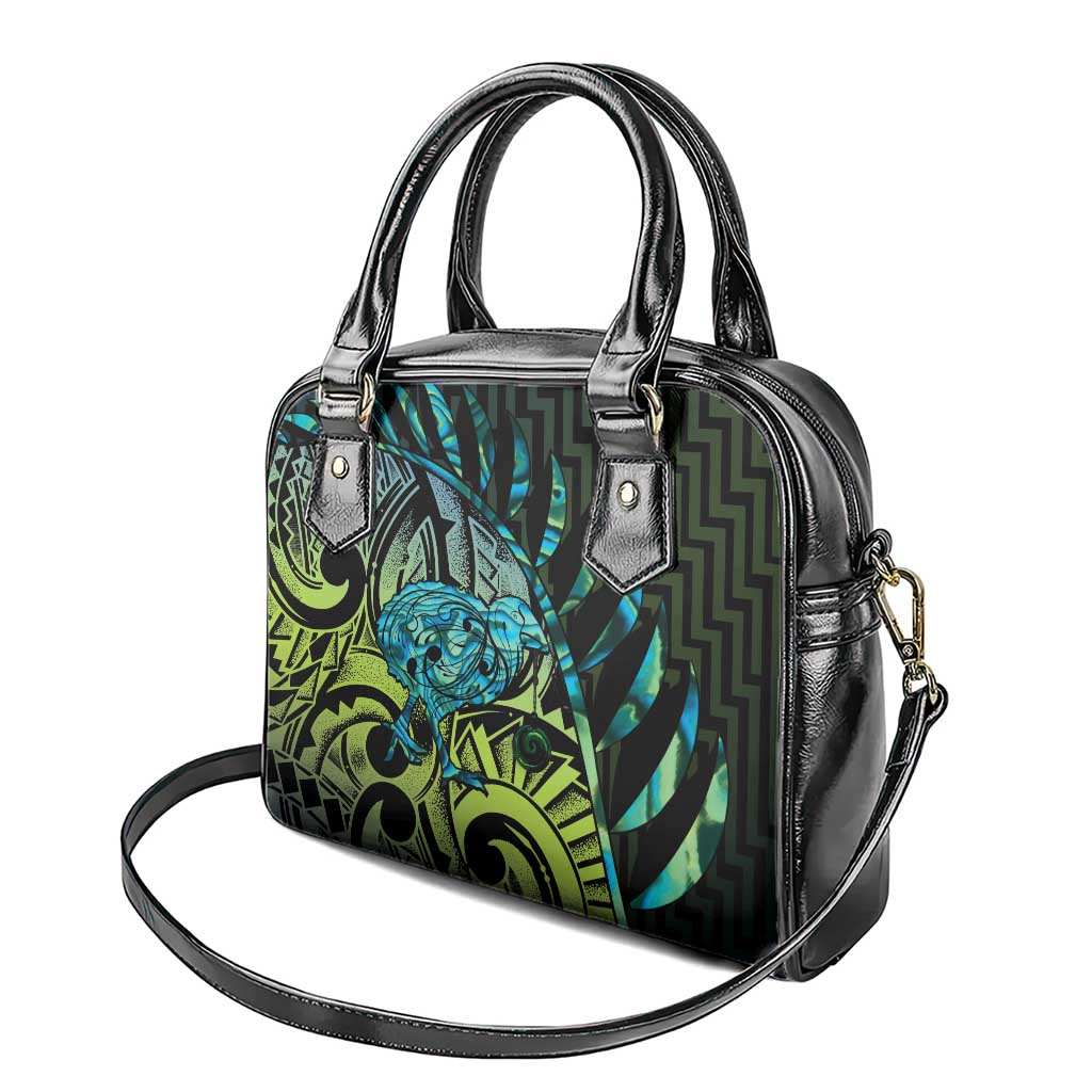 Southland Takehe Pounama Shoulder Handbag Aotearoa Poutama Paua Shell Fern