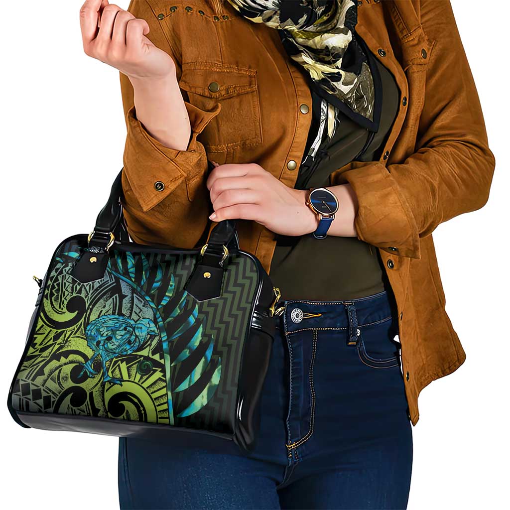 Southland Takehe Pounama Shoulder Handbag Aotearoa Poutama Paua Shell Fern