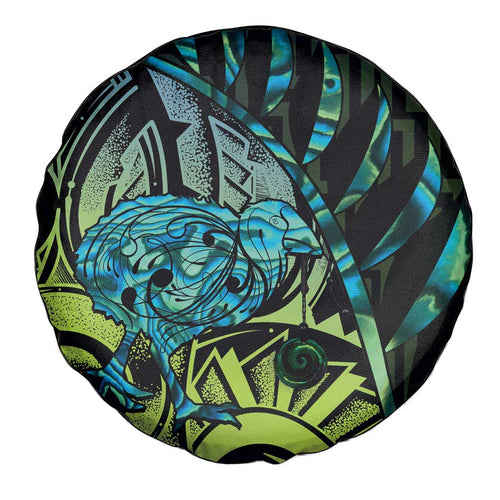 Southland Takehe Pounama Spare Tire Cover Aotearoa Poutama Paua Shell Fern