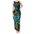 Southland Takehe Pounama Tank Maxi Dress Aotearoa Poutama Paua Shell Fern