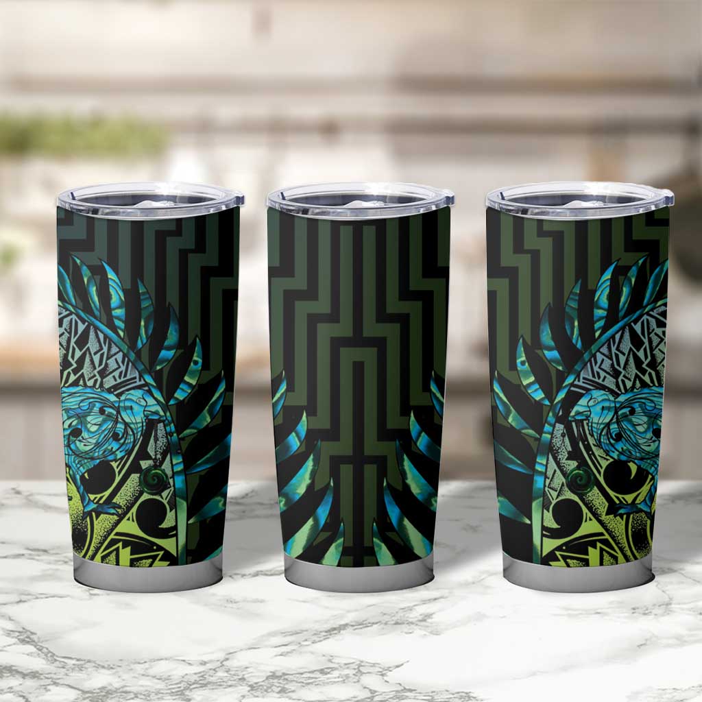 Southland Takehe Pounama Tumbler Cup Aotearoa Poutama Paua Shell Fern