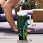 Southland Takehe Pounama Tumbler With Handle Aotearoa Poutama Paua Shell Fern