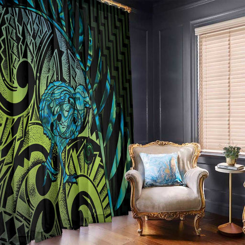 Southland Takehe Pounama Window Curtain Aotearoa Poutama Paua Shell Fern