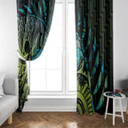 Southland Takehe Pounama Window Curtain Aotearoa Poutama Paua Shell Fern