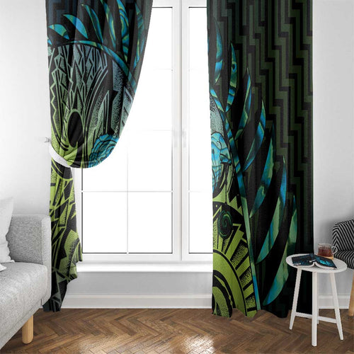 Southland Takehe Pounama Window Curtain Aotearoa Poutama Paua Shell Fern