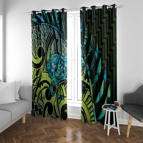 Southland Takehe Pounama Window Curtain Aotearoa Poutama Paua Shell Fern