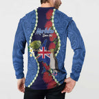 Southland Anniversary Day Button Sweatshirt Murihiku 1861 Maori Bird Mix Pohutukawa