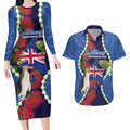 Southland Anniversary Day Couples Matching Long Sleeve Bodycon Dress and Hawaiian Shirt Murihiku 1861 Maori Bird Mix Pohutukawa