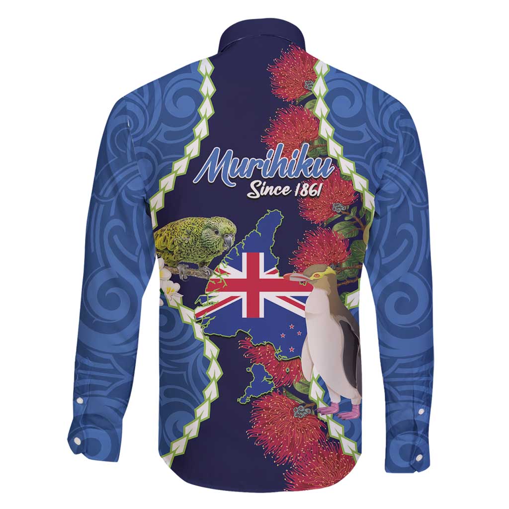 Southland Anniversary Day Family Matching Long Sleeve Bodycon Dress and Hawaiian Shirt Murihiku 1861 Maori Bird Mix Pohutukawa