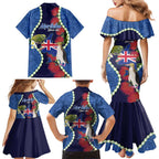 Southland Anniversary Day Family Matching Mermaid Dress and Hawaiian Shirt Murihiku 1861 Maori Bird Mix Pohutukawa