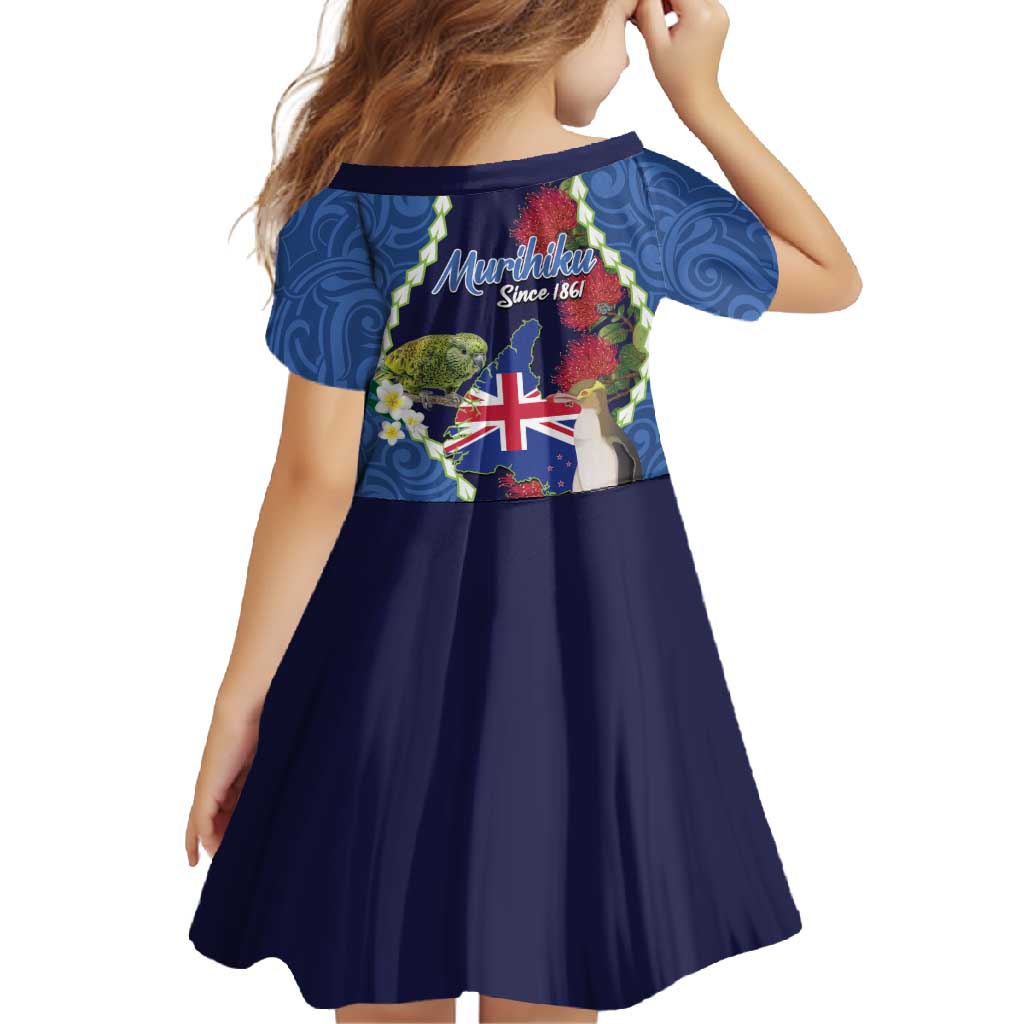 Southland Anniversary Day Family Matching Tank Maxi Dress and Hawaiian Shirt Murihiku 1861 Maori Bird Mix Pohutukawa