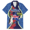 Southland Anniversary Day Family Matching Tank Maxi Dress and Hawaiian Shirt Murihiku 1861 Maori Bird Mix Pohutukawa