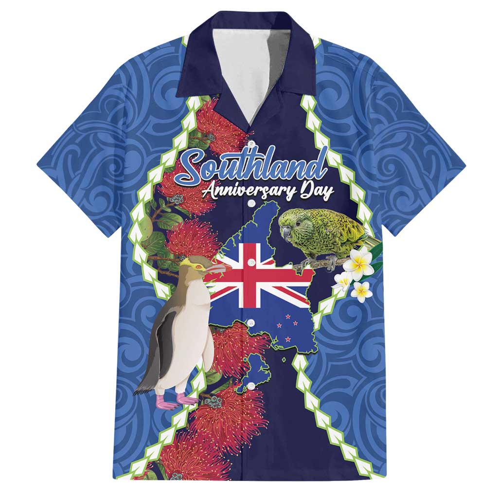Southland Anniversary Day Family Matching Tank Maxi Dress and Hawaiian Shirt Murihiku 1861 Maori Bird Mix Pohutukawa