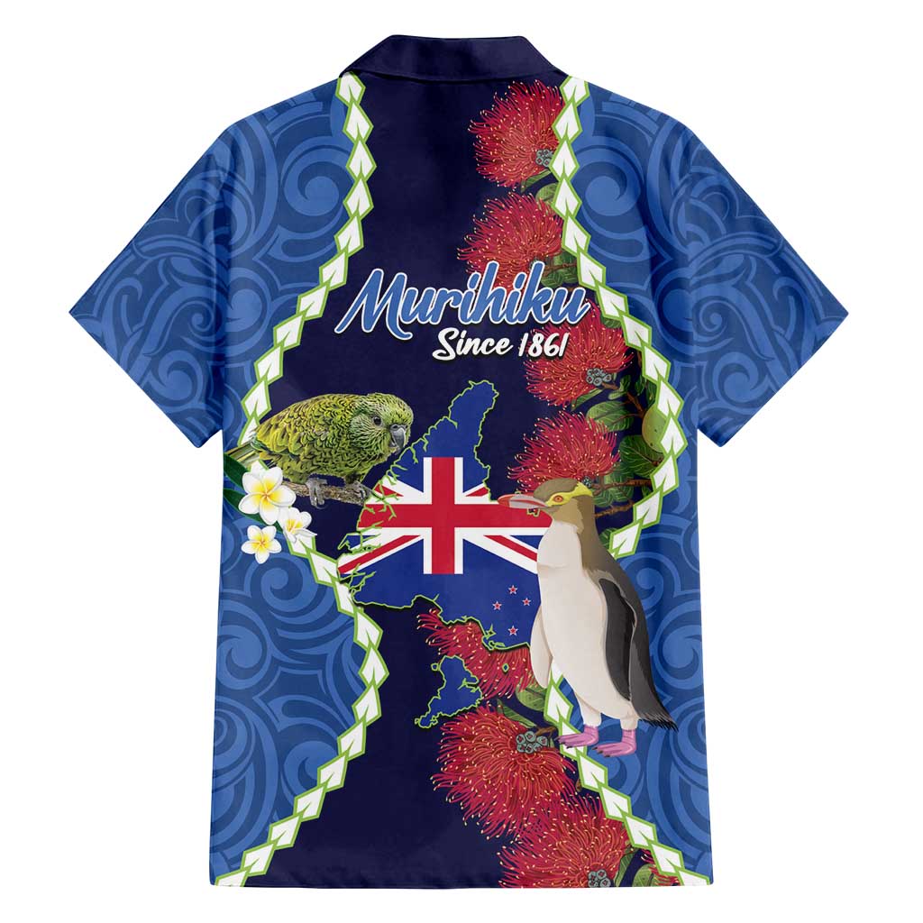Southland Anniversary Day Family Matching Tank Maxi Dress and Hawaiian Shirt Murihiku 1861 Maori Bird Mix Pohutukawa