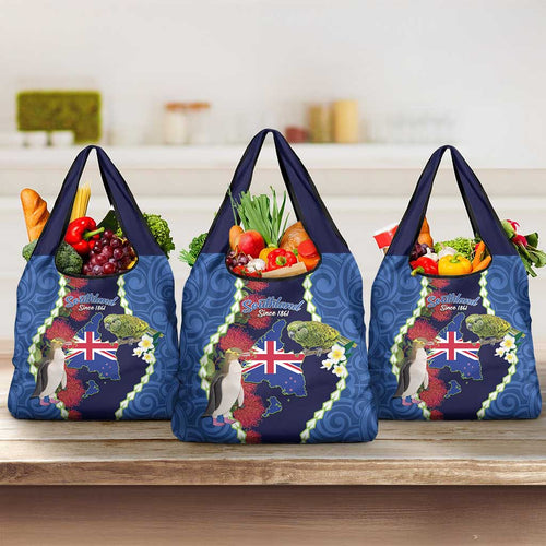 Southland Anniversary Day Grocery Bag Murihiku 1861 Maori Bird Mix Pohutukawa