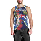 Southland Anniversary Day Men Tank Top Murihiku 1861 Maori Bird Mix Pohutukawa