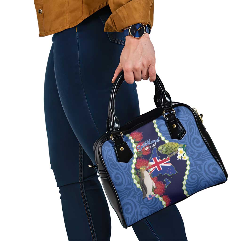 Southland Anniversary Day Shoulder Handbag Murihiku 1861 Maori Bird Mix Pohutukawa