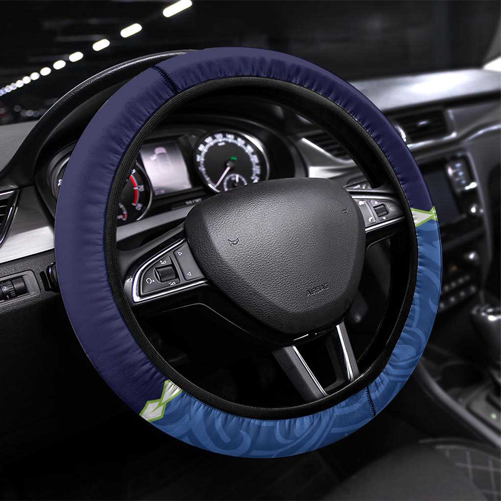 Southland Anniversary Day Steering Wheel Cover Murihiku 1861 Maori Bird Mix Pohutukawa