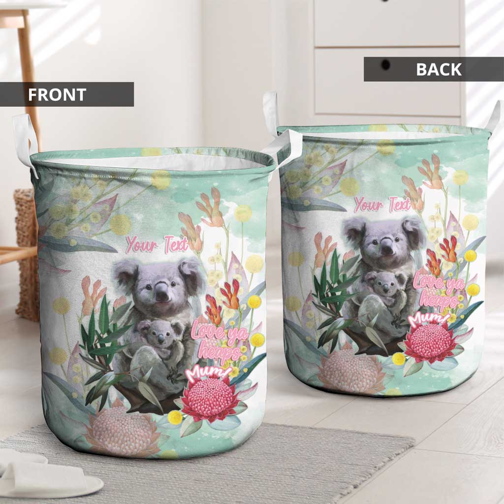 Koala Australia Mother's Day Personalised Laundry Basket Love ya Heaps Mum Watercolor