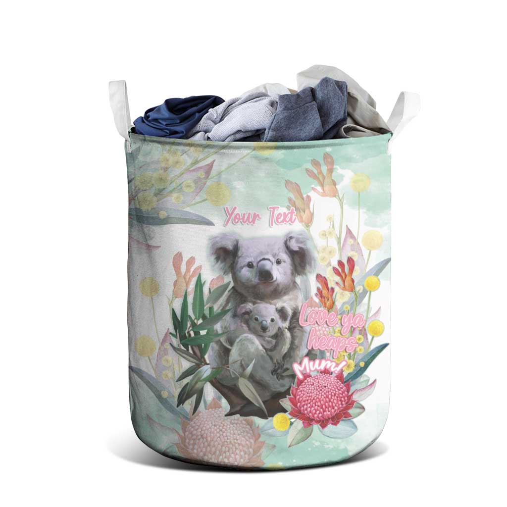 Koala Australia Mother's Day Personalised Laundry Basket Love ya Heaps Mum Watercolor