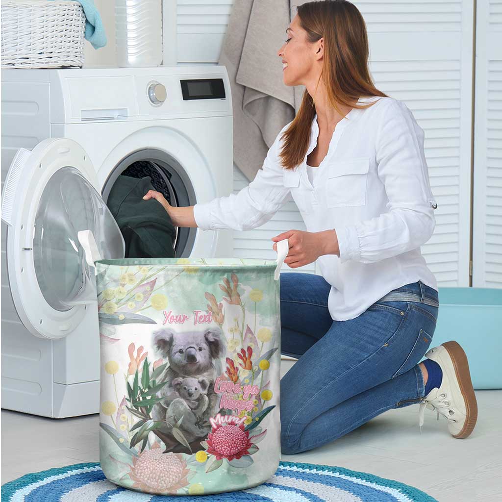 Koala Australia Mother's Day Personalised Laundry Basket Love ya Heaps Mum Watercolor