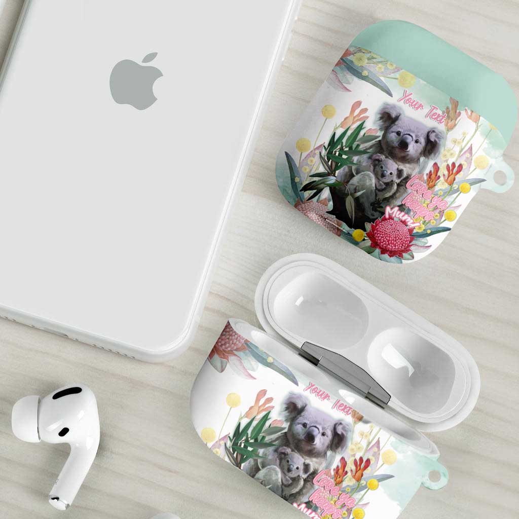 Koala Australia Mother's Day Personalised AirPods Case Love ya Heaps Mum Watercolor