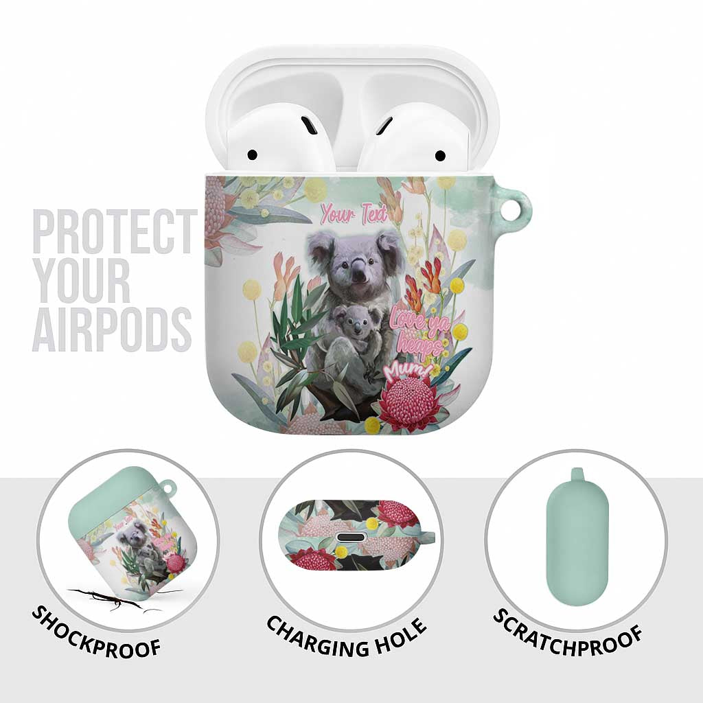 Koala Australia Mother's Day Personalised AirPods Case Love ya Heaps Mum Watercolor