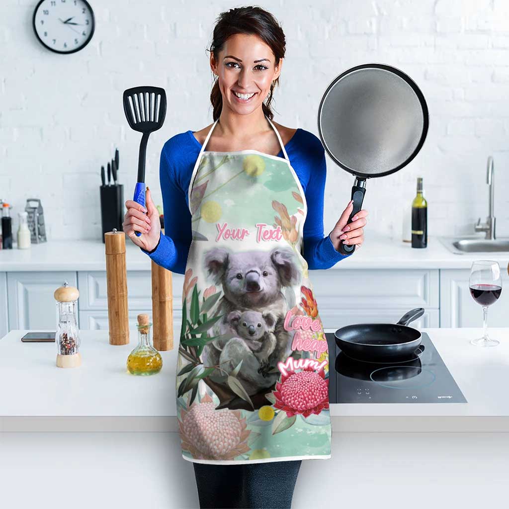 Koala Australia Mother's Day Personalised Apron Love ya Heaps Mum Watercolor