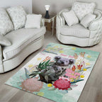 Koala Australia Mother's Day Personalised Area Rug Love ya Heaps Mum Watercolor