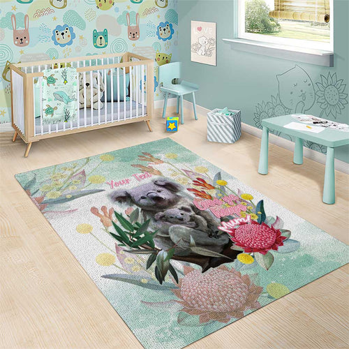 Koala Australia Mother's Day Personalised Area Rug Love ya Heaps Mum Watercolor