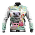 Koala Australia Mother's Day Personalised Baseball Jacket Love ya Heaps Mum Watercolor