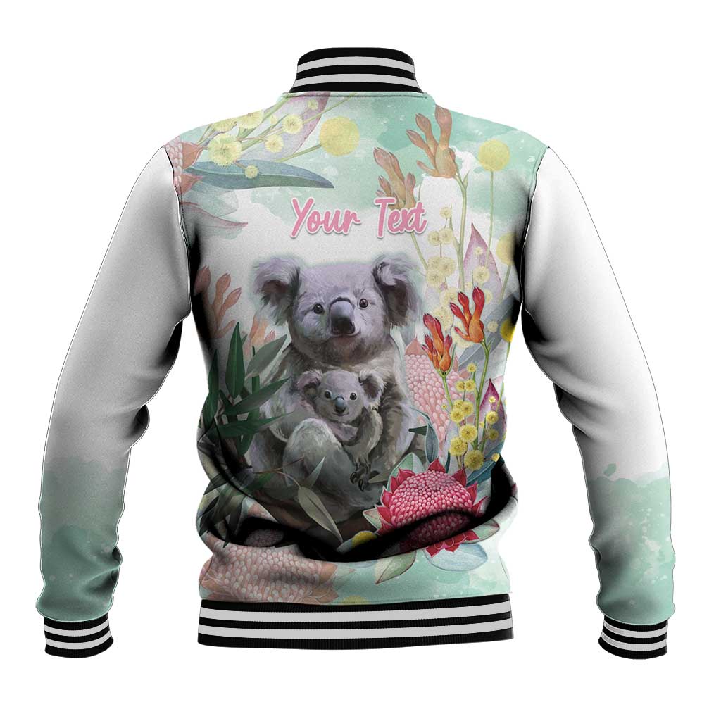Koala Australia Mother's Day Personalised Baseball Jacket Love ya Heaps Mum Watercolor