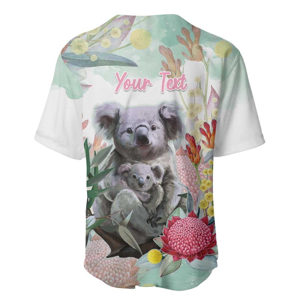 Koala Australia Mother's Day Personalised Baseball Jersey Love ya Heaps Mum Watercolor