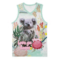 Koala Australia Mother's Day Personalised Basketball Jersey Love ya Heaps Mum Watercolor