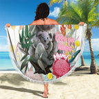 Koala Australia Mother's Day Personalised Beach Blanket Love ya Heaps Mum Watercolor