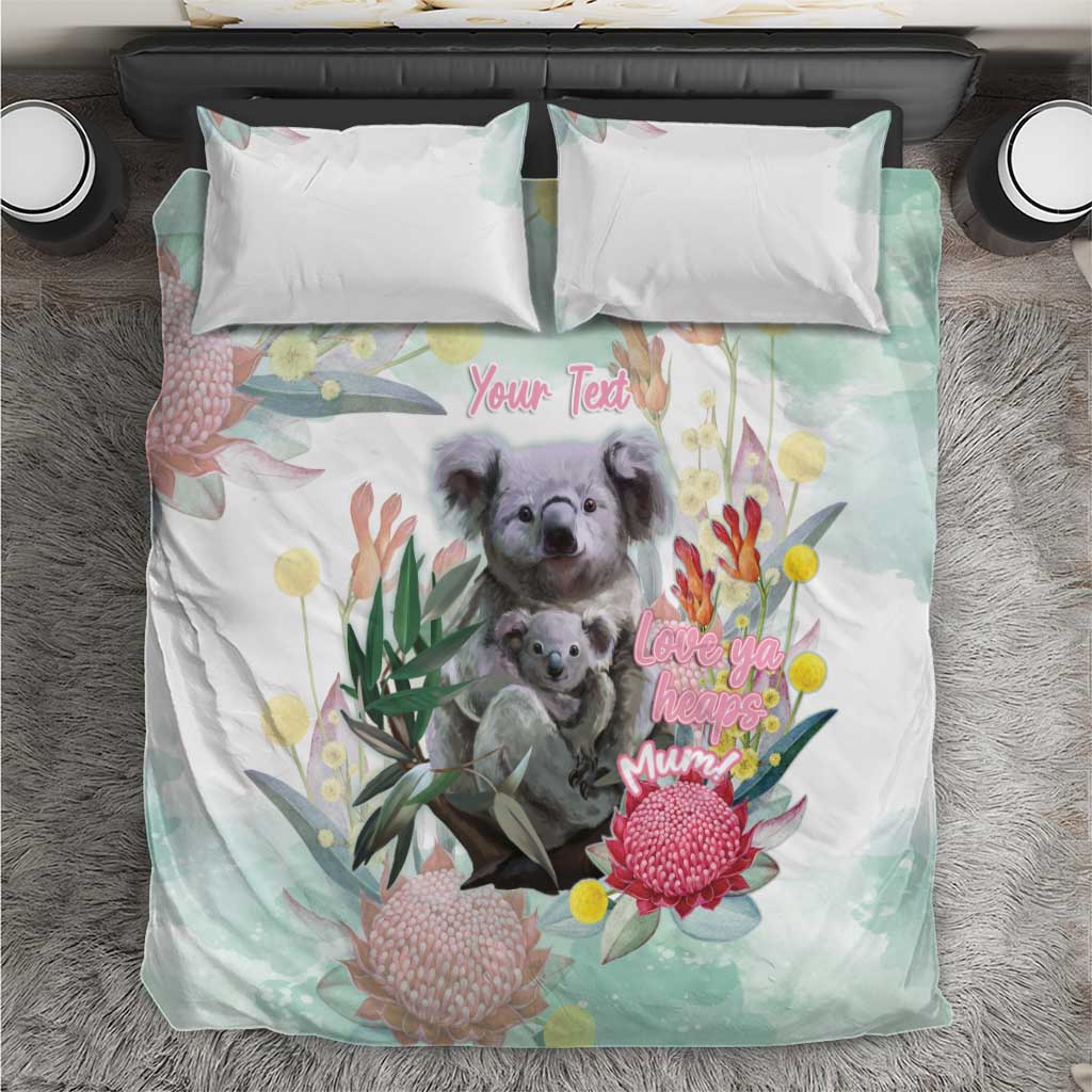 Koala Australia Mother's Day Personalised Bedding Set Love ya Heaps Mum Watercolor