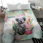 Koala Australia Mother's Day Personalised Bedding Set Love ya Heaps Mum Watercolor
