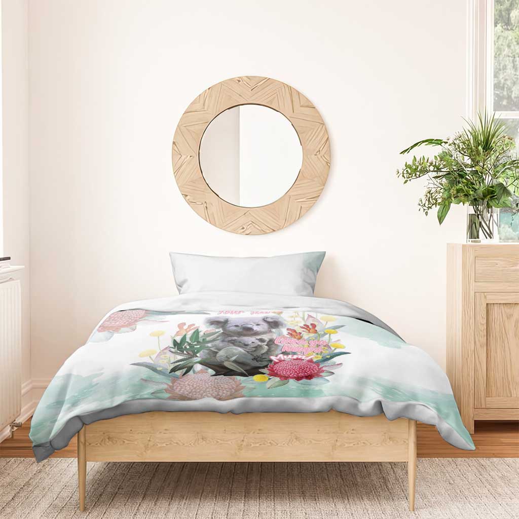 Koala Australia Mother's Day Personalised Bedding Set Love ya Heaps Mum Watercolor