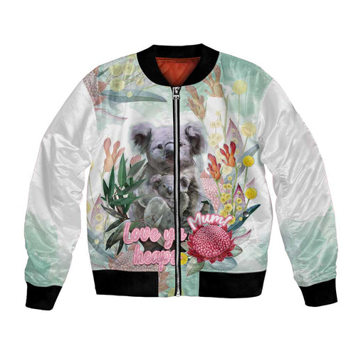 Koala Australia Mother's Day Personalised Bomber Jacket Love ya Heaps Mum Watercolor