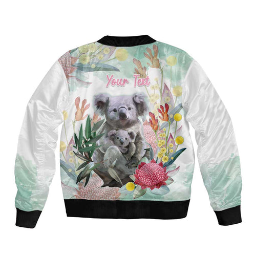 Koala Australia Mother's Day Personalised Bomber Jacket Love ya Heaps Mum Watercolor