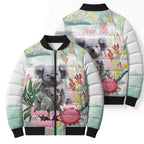 Koala Australia Mother's Day Personalised Bomber Puffer Jacket Love ya Heaps Mum Watercolor