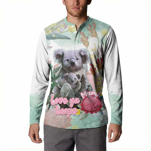 Koala Australia Mother's Day Personalised Button Sweatshirt Love ya Heaps Mum Watercolor
