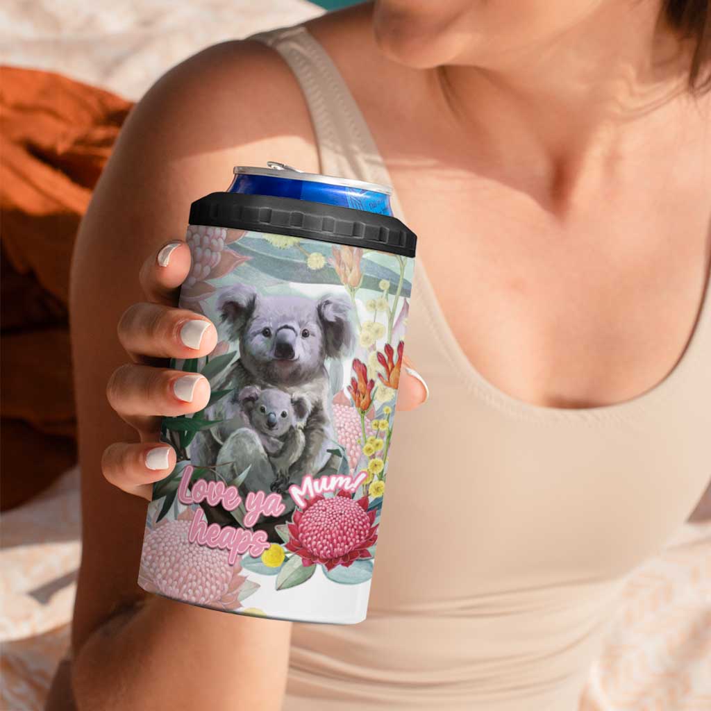 Koala Australia Mother's Day Personalised 4 in 1 Can Cooler Tumbler Love ya Heaps Mum Watercolor