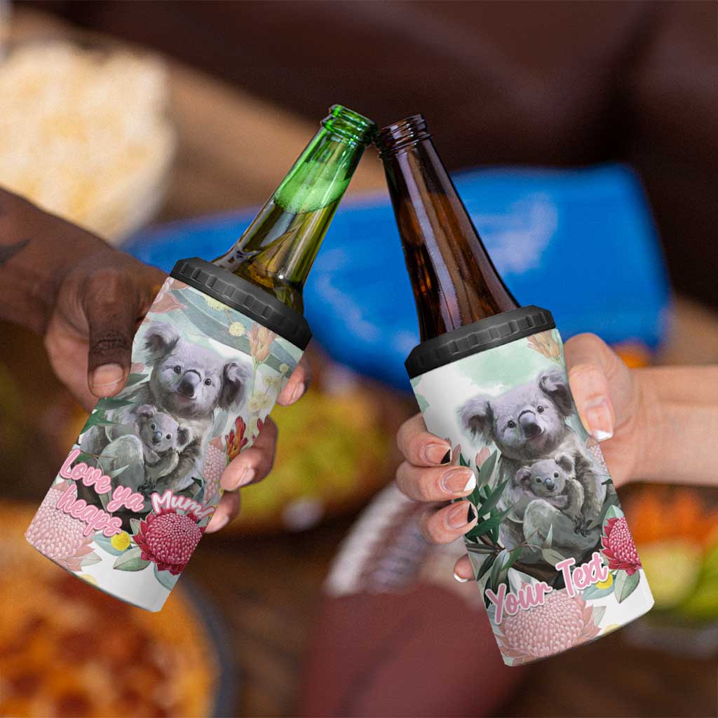 Koala Australia Mother's Day Personalised 4 in 1 Can Cooler Tumbler Love ya Heaps Mum Watercolor